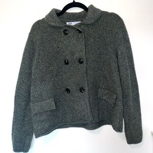 Zara Women's Wool Blend Double-Breasted Jacket 0006